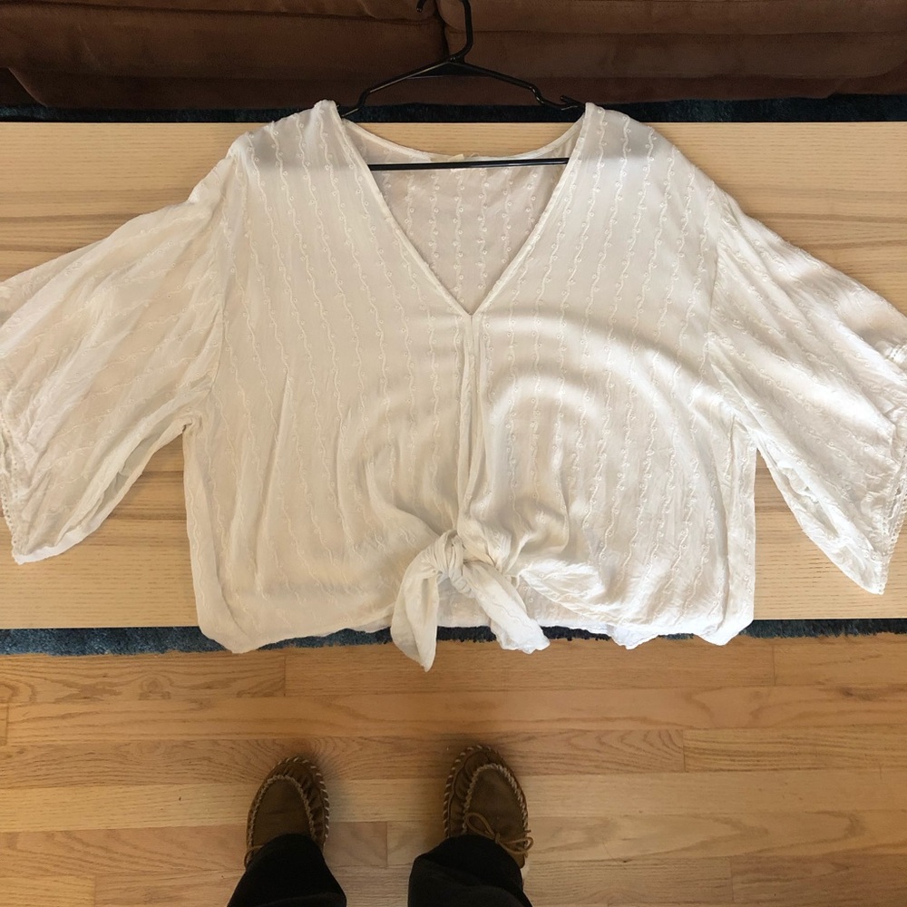 Love stitch White blouse. Size large. Worn once